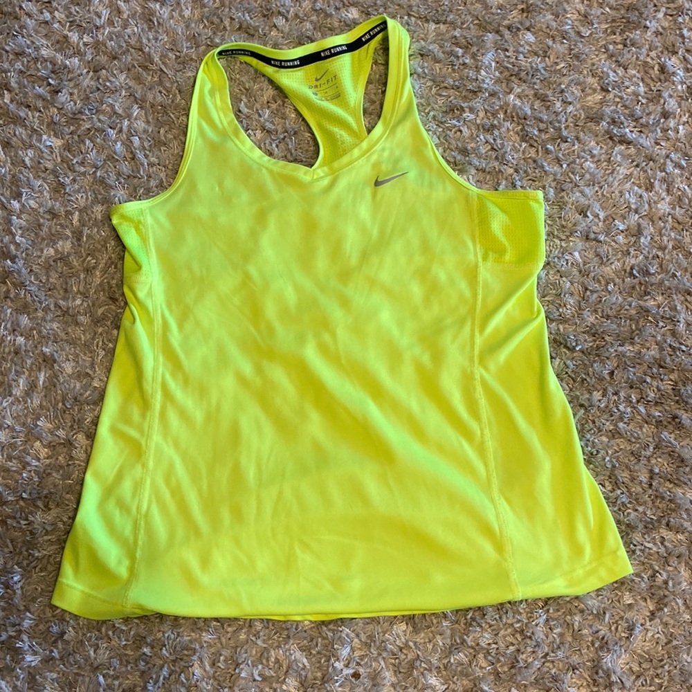 Neon Yellow Nike Running Tank Top (Medium)